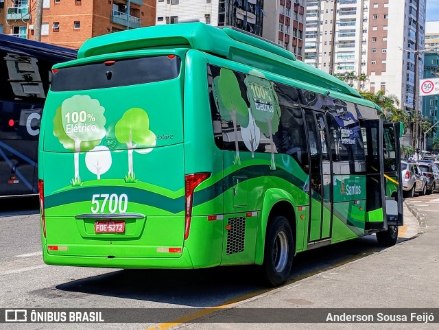 Viação Piracicabana Santos 5700 na cidade de Santos, São Paulo, Brasil, por Anderson Sousa Feijó. Número da foto: #12774078.