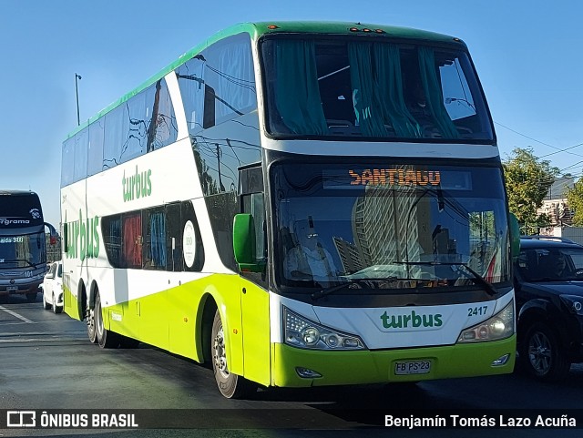 TurBus 2417 na cidade de Estación Central, Santiago, Metropolitana de Santiago, Chile, por Benjamín Tomás Lazo Acuña. Número da foto: #12774026.
