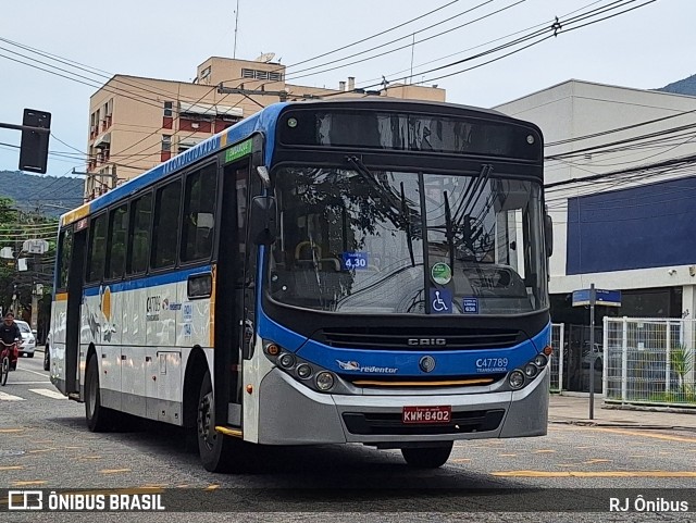 Viação Redentor C47789 na cidade de Rio de Janeiro, Rio de Janeiro, Brasil, por RJ Ônibus. Número da foto: #12773212.