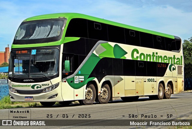 Viação Continental de Transportes 1003 na cidade de São Paulo, São Paulo, Brasil, por Moaccir  Francisco Barboza. Número da foto: #12772402.