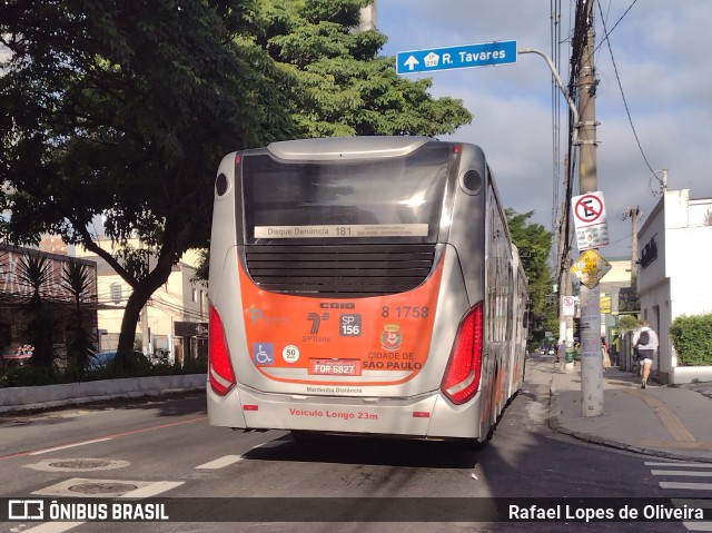 TRANSPPASS - Transporte de Passageiros 8 1758 na cidade de São Paulo, São Paulo, Brasil, por Rafael Lopes de Oliveira. Número da foto: #12772970.
