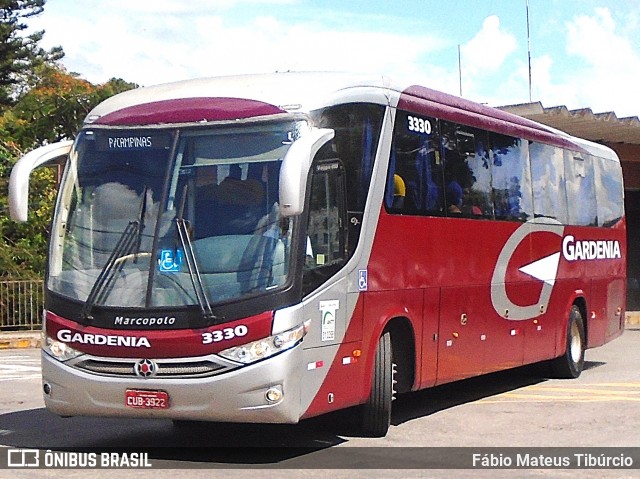 Expresso Gardenia 3330 na cidade de Três Corações, Minas Gerais, Brasil, por Fábio Mateus Tibúrcio. Número da foto: #12771682.