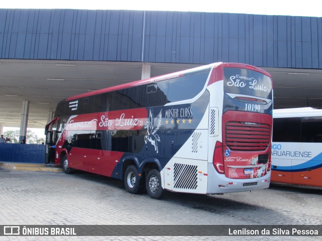 Expresso São Luiz 10190 na cidade de Caruaru, Pernambuco, Brasil, por Lenilson da Silva Pessoa. Número da foto: #12701291.