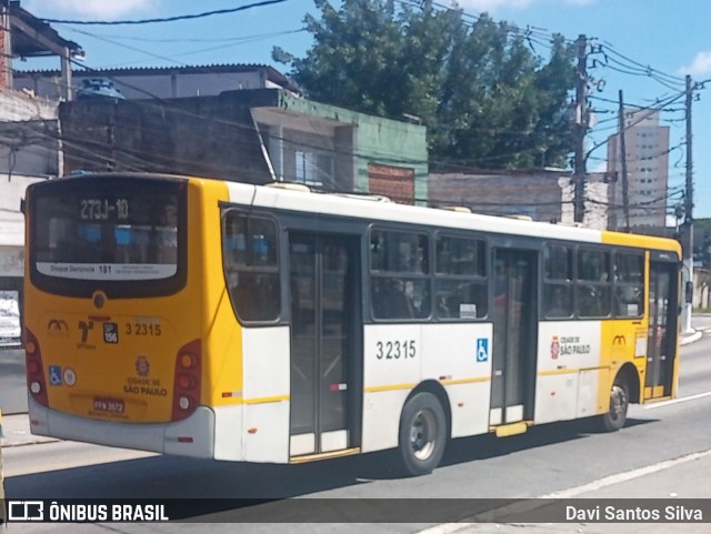 Viação Metrópole Paulista - Zona Leste 3 2315 na cidade de São Paulo, São Paulo, Brasil, por Davi Santos Silva. Número da foto: #12701625.