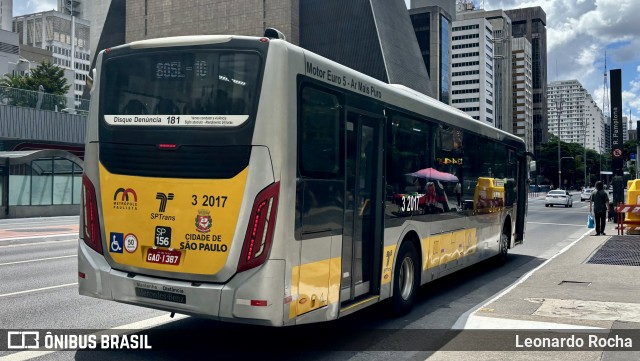 Viação Metrópole Paulista - Zona Leste 3 2017 na cidade de São Paulo, São Paulo, Brasil, por Leonardo Rocha. Número da foto: #12702334.