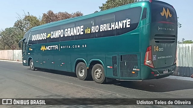 Viação Motta 14003 na cidade de Brasília, Distrito Federal, Brasil, por Udiston Teles de Oliveira. Número da foto: #12700172.