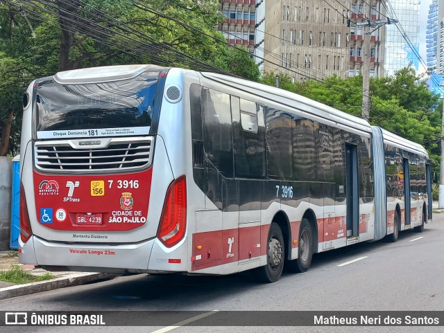 Viação Metrópole Paulista - Zona Sul 7 3916 na cidade de São Paulo, São Paulo, Brasil, por Matheus Neri dos Santos. Número da foto: #12701972.