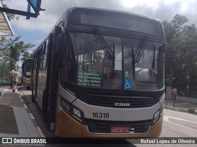 Viação Cidade de Caieiras 16318 na cidade de Caieiras, São Paulo, Brasil, por Rafael Lopes de Oliveira. Número da foto: #12699579.