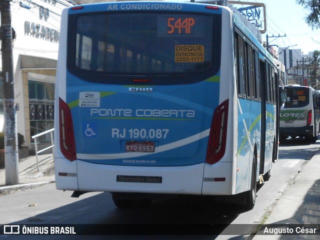 Viação Ponte Coberta RJ 190.087 na cidade de Nova Iguaçu, Rio de Janeiro, Brasil, por Augusto César. Número da foto: #12700545.