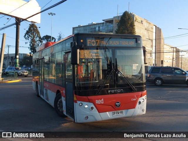 STU Santiago Transporte Urbano SPRW90 na cidade de Puente Alto, Cordillera, Metropolitana de Santiago, Chile, por Benjamín Tomás Lazo Acuña. Número da foto: #12778871.