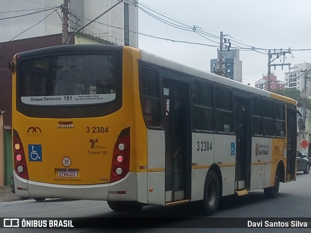Viação Metrópole Paulista - Zona Leste 3 2304 na cidade de São Paulo, São Paulo, Brasil, por Davi Santos Silva. Número da foto: #12776953.