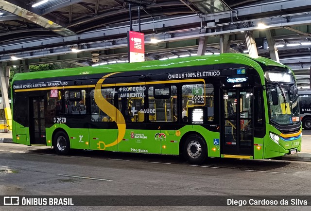 Viação Metrópole Paulista - Zona Leste 3 2670 na cidade de São Paulo, São Paulo, Brasil, por Diego Cardoso da Silva. Número da foto: #12777458.