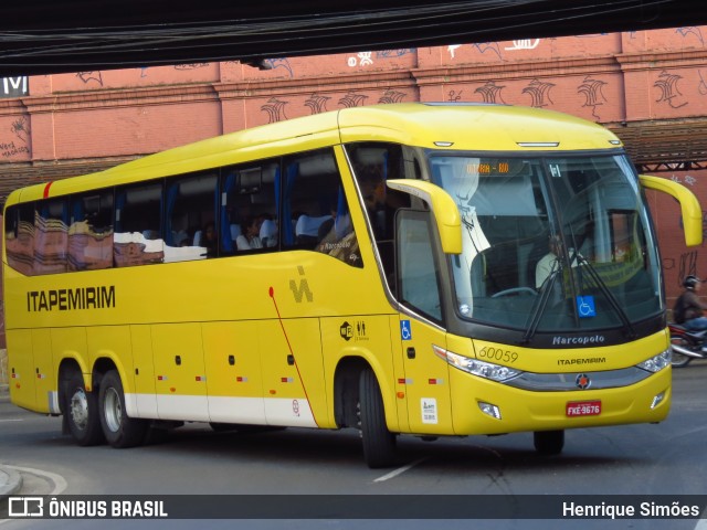 Viação Itapemirim 60059 na cidade de Rio de Janeiro, Rio de Janeiro, Brasil, por Henrique Simões. Número da foto: #12780550.