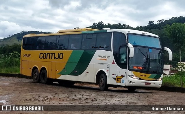 Empresa Gontijo de Transportes 14685 na cidade de São João Evangelista, Minas Gerais, Brasil, por Ronnie Damião. Número da foto: #12703734.