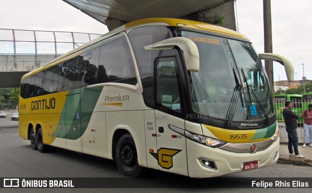 Empresa Gontijo de Transportes 19535 na cidade de Belo Horizonte, Minas Gerais, Brasil, por Felipe Rhis Elias. Número da foto: #12705712.