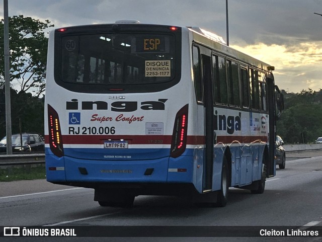 Auto Lotação Ingá RJ 210.006 na cidade de São Gonçalo, Rio de Janeiro, Brasil, por Cleiton Linhares. Número da foto: #12703300.