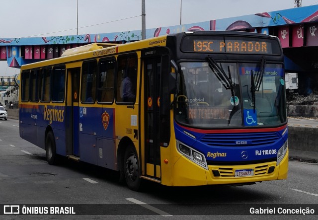 Auto Viação Reginas RJ 110.008 na cidade de Rio de Janeiro, Rio de Janeiro, Brasil, por Gabriel Conceição. Número da foto: #12703294.