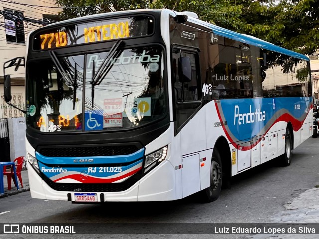 Viação Pendotiba RJ 211.025 na cidade de Niterói, Rio de Janeiro, Brasil, por Luiz Eduardo Lopes da Silva. Número da foto: #12710829.