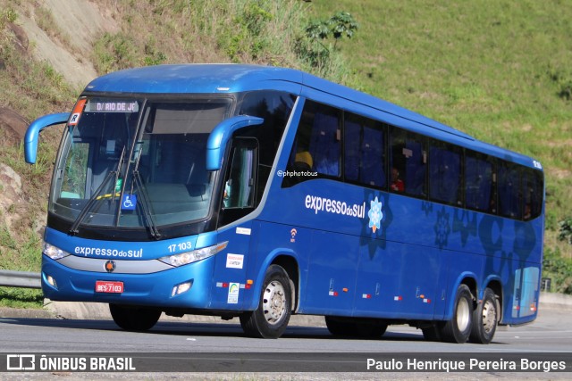 Expresso do Sul 17103 na cidade de Piraí, Rio de Janeiro, Brasil, por Paulo Henrique Pereira Borges. Número da foto: #12709909.