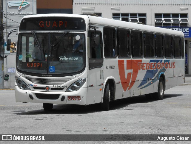 Viação Teresópolis RJ 203.001 na cidade de Teresópolis, Rio de Janeiro, Brasil, por Augusto César. Número da foto: #12712357.