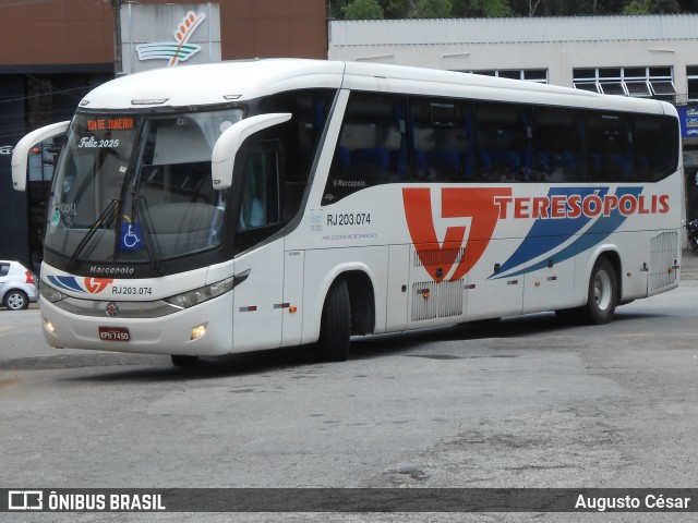 Viação Teresópolis RJ 203.074 na cidade de Teresópolis, Rio de Janeiro, Brasil, por Augusto César. Número da foto: #12712384.