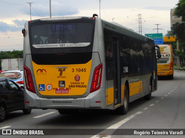 Viação Metrópole Paulista - Zona Leste 3 1045 na cidade de São Paulo, São Paulo, Brasil, por Rogério Teixeira Varadi. Número da foto: #12718708.