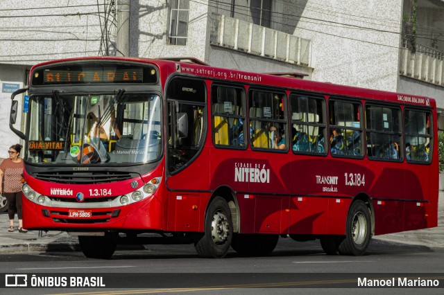Auto Ônibus Brasília 1.3.184 na cidade de Niterói, Rio de Janeiro, Brasil, por Manoel Mariano. Número da foto: #12717811.