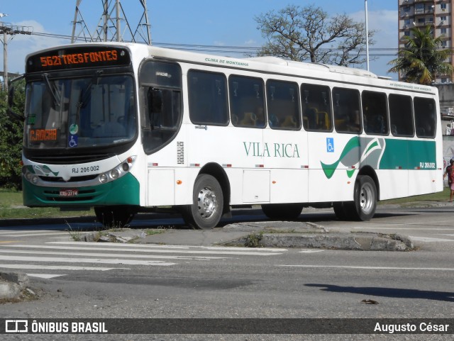 Viação Vila Rica RJ 206.002 na cidade de Nova Iguaçu, Rio de Janeiro, Brasil, por Augusto César. Número da foto: #12719309.