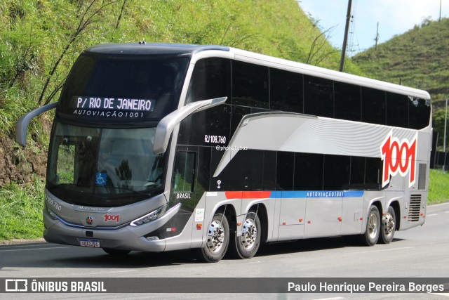 Auto Viação 1001 RJ 108.760 na cidade de Piraí, Rio de Janeiro, Brasil, por Paulo Henrique Pereira Borges. Número da foto: #12783095.