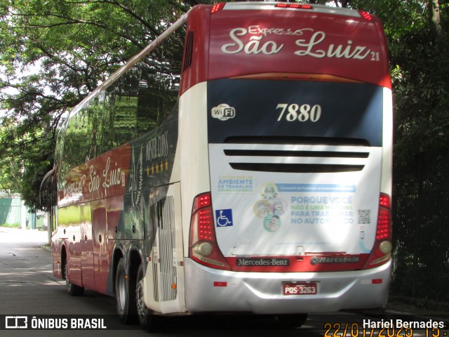 Expresso São Luiz 7880 na cidade de São Paulo, São Paulo, Brasil, por Hariel Bernades. Número da foto: #12805615.