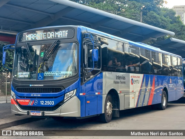 Auto Viação Bragança Metropolitana > Viação Raposo Tavares 12.2503 na cidade de São Paulo, São Paulo, Brasil, por Matheus Neri dos Santos. Número da foto: #12805371.