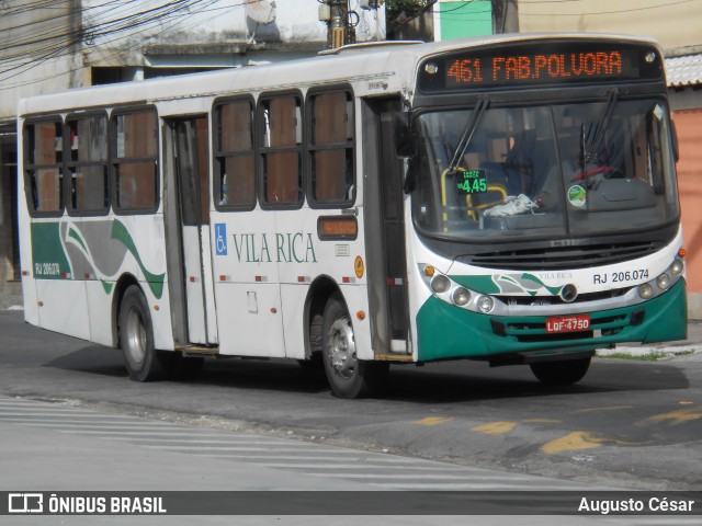 Viação Vila Rica RJ 206.074 na cidade de Nova Iguaçu, Rio de Janeiro, Brasil, por Augusto César. Número da foto: #12806326.
