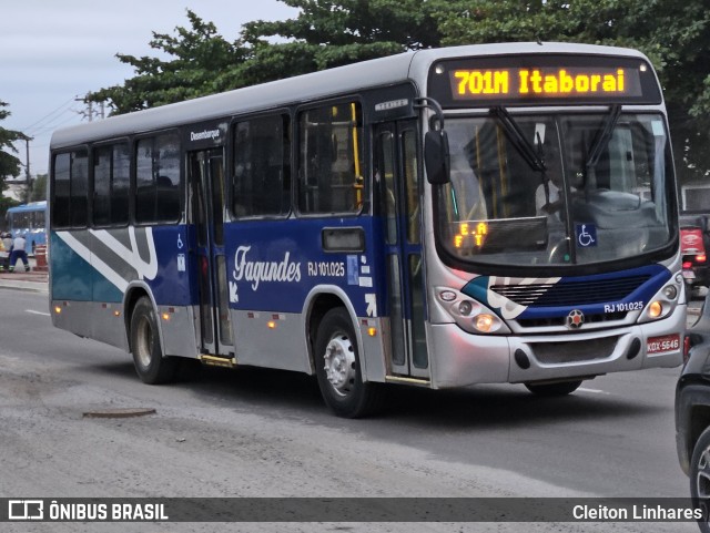 Auto Ônibus Fagundes RJ 101.025 na cidade de Itaboraí, Rio de Janeiro, Brasil, por Cleiton Linhares. Número da foto: #12807530.