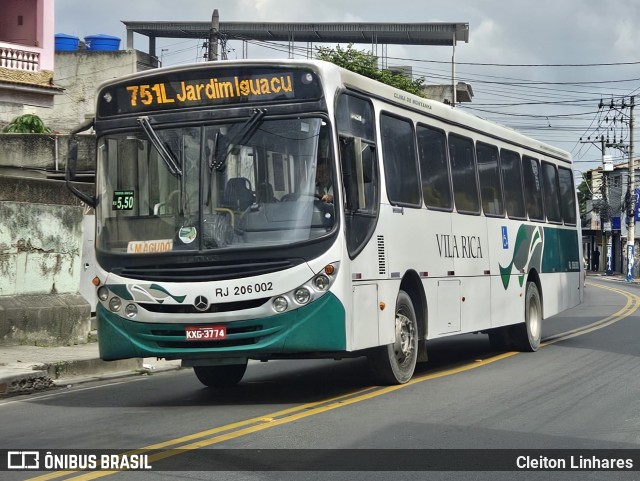 Viação Vila Rica RJ 206.002 na cidade de São João de Meriti, Rio de Janeiro, Brasil, por Cleiton Linhares. Número da foto: #12807525.