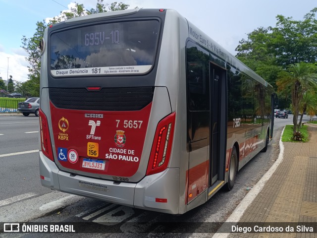 Nova Paineira Transportes Urbanos S.A 7 5657 na cidade de São Paulo, São Paulo, Brasil, por Diego Cardoso da Silva. Número da foto: #12808355.