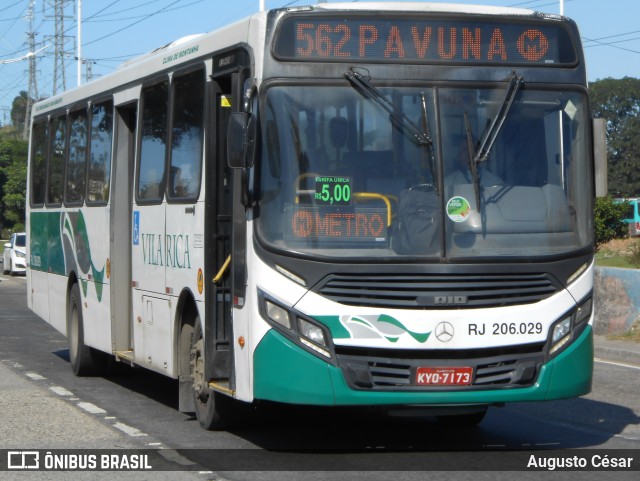 Viação Vila Rica RJ 206.029 na cidade de Nova Iguaçu, Rio de Janeiro, Brasil, por Augusto César. Número da foto: #12808647.