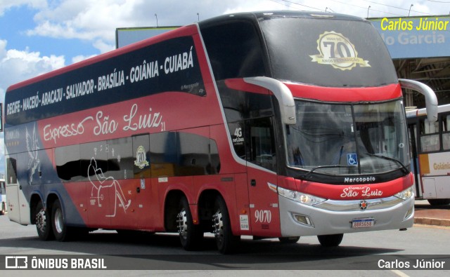 Expresso São Luiz 9070 na cidade de Goiânia, Goiás, Brasil, por Carlos Júnior. Número da foto: #12811591.
