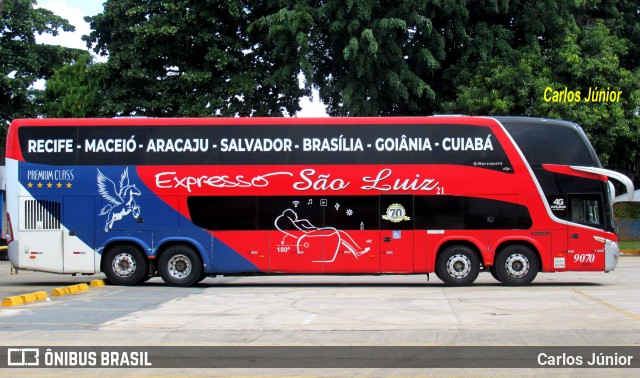 Expresso São Luiz 9070 na cidade de Goiânia, Goiás, Brasil, por Carlos Júnior. Número da foto: #12811703.