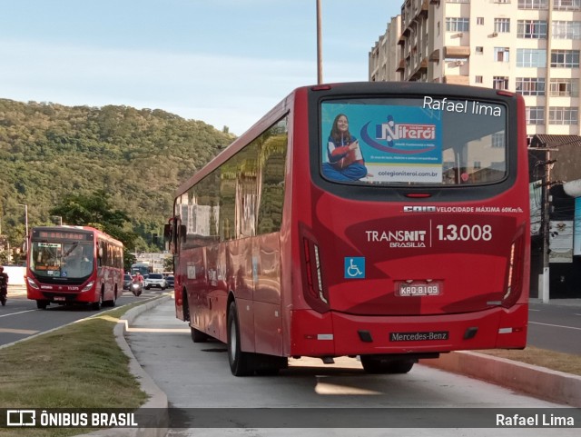 Auto Ônibus Brasília 1.3.008 na cidade de Niterói, Rio de Janeiro, Brasil, por Rafael Lima. Número da foto: #12811704.