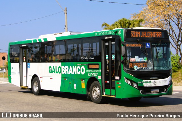Viação Galo Branco RJ 181.087 na cidade de Niterói, Rio de Janeiro, Brasil, por Paulo Henrique Pereira Borges. Número da foto: #12813851.