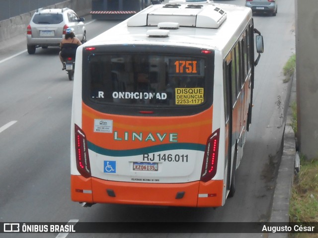 Linave Transportes RJ 146.011 na cidade de Nova Iguaçu, Rio de Janeiro, Brasil, por Augusto César. Número da foto: #12815218.