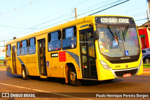 TCGL - Transportes Coletivos Grande Londrina 3395 na cidade de Londrina, Paraná, Brasil, por Paulo Henrique Pereira Borges. Número da foto: #12817205.