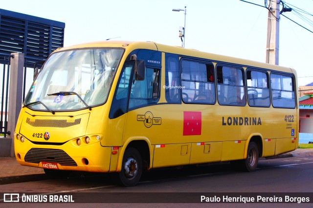 TCGL - Transportes Coletivos Grande Londrina 4122 na cidade de Londrina, Paraná, Brasil, por Paulo Henrique Pereira Borges. Número da foto: #12817186.