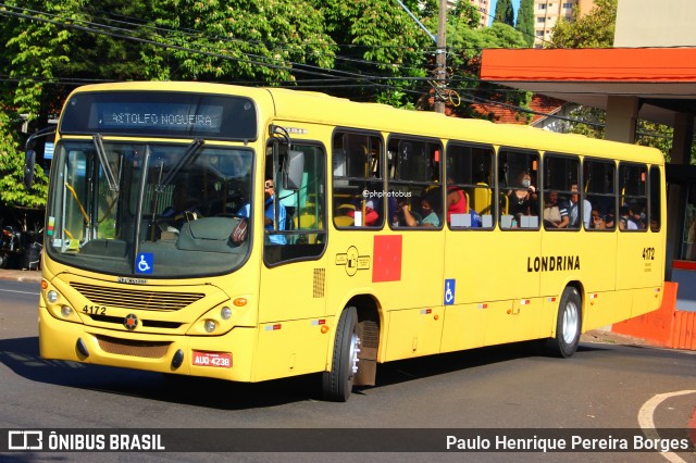 TCGL - Transportes Coletivos Grande Londrina 4172 na cidade de Londrina, Paraná, Brasil, por Paulo Henrique Pereira Borges. Número da foto: #12817176.