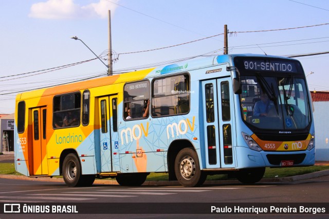 TCGL - Transportes Coletivos Grande Londrina 4553 na cidade de Londrina, Paraná, Brasil, por Paulo Henrique Pereira Borges. Número da foto: #12817199.