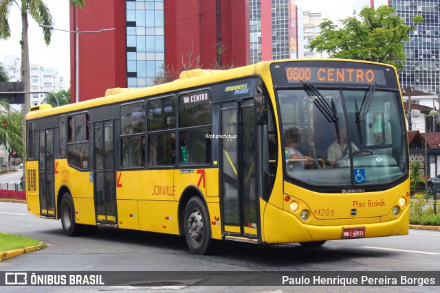 Gidion Transporte e Turismo 11206 na cidade de Joinville, Santa Catarina, Brasil, por Paulo Henrique Pereira Borges. Número da foto: #12822017.