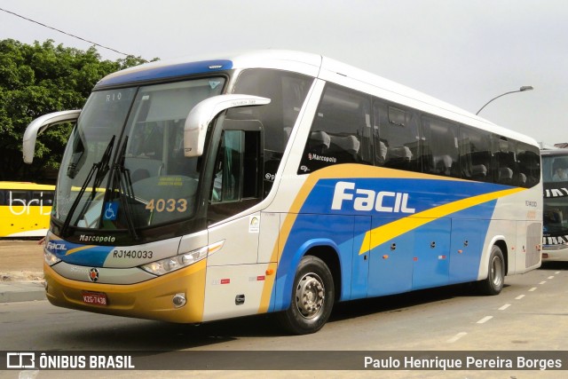 Fácil Transportes e Turismo RJ 140.033 na cidade de Rio de Janeiro, Rio de Janeiro, Brasil, por Paulo Henrique Pereira Borges. Número da foto: #12821993.