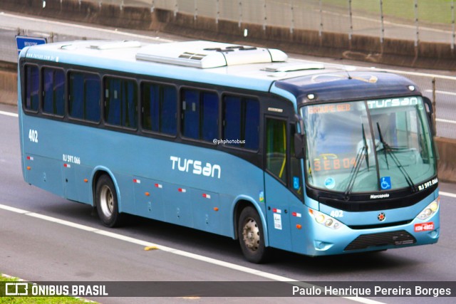 Tursan - Turismo Santo André 402 na cidade de Resende, Rio de Janeiro, Brasil, por Paulo Henrique Pereira Borges. Número da foto: #12822033.