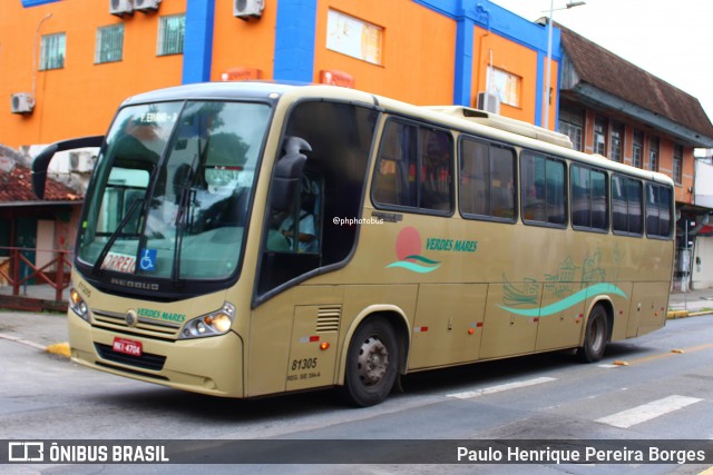 Viação Verdes Mares 81305 na cidade de Joinville, Santa Catarina, Brasil, por Paulo Henrique Pereira Borges. Número da foto: #12822006.