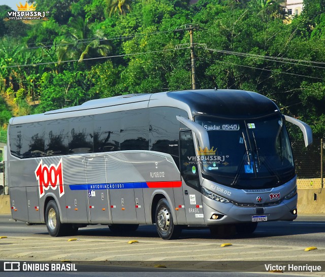 Auto Viação 1001 RJ 108.012 na cidade de Duque de Caxias, Rio de Janeiro, Brasil, por Victor Henrique. Número da foto: #12824209.